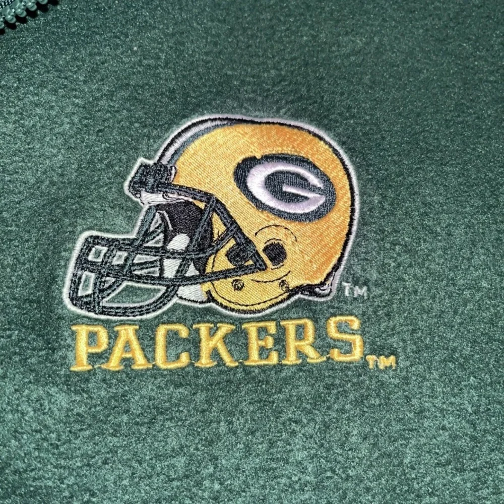 Vintage Logo 7 1/4 Zip Fleece Pullover Green Bay Packers - Picture 3 of 8